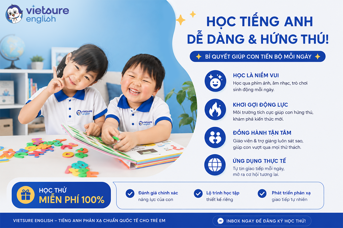 Học sinh vui vẻ học tập